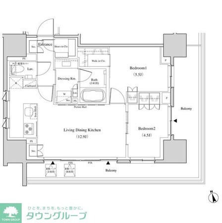 ザ・パークハビオ北千住の物件間取画像